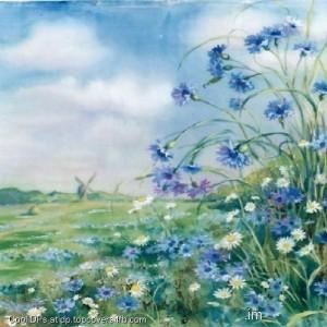 Painting-Of-Blue-Flower-Display-Picture