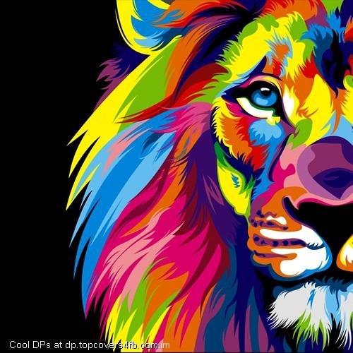 Colorful-Paint-Lion-Head-Display-Picture