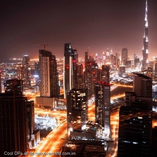 Dubai-City-Night-Roads-Skyscrapers-Display-Picture