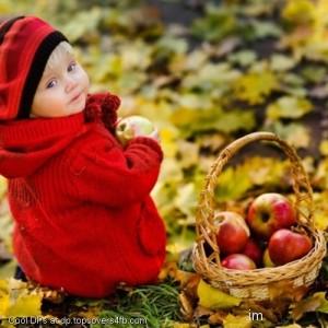 Girl-Apple-Basket-Fall-Display-Picture