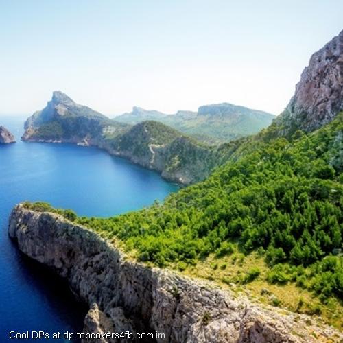 Sea-Beach-Rocks-Trees-Greens-Display-Picture