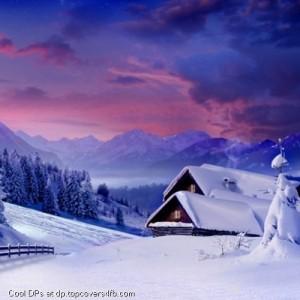 Winter-Hut-Landscape-Display-Picture